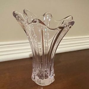 Vintage Cofrac Art Verrier France Art Glass / Floral Flower Vase, 7.5”